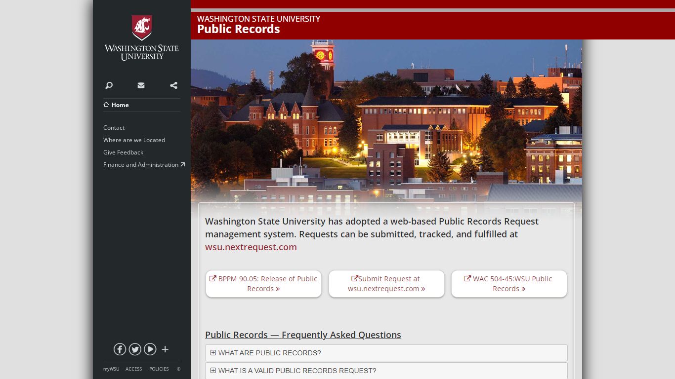 Finance and Administration: Public Records Site ...